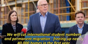 Dutton calls international students a ‘racket’ while announcing cuts to the sector